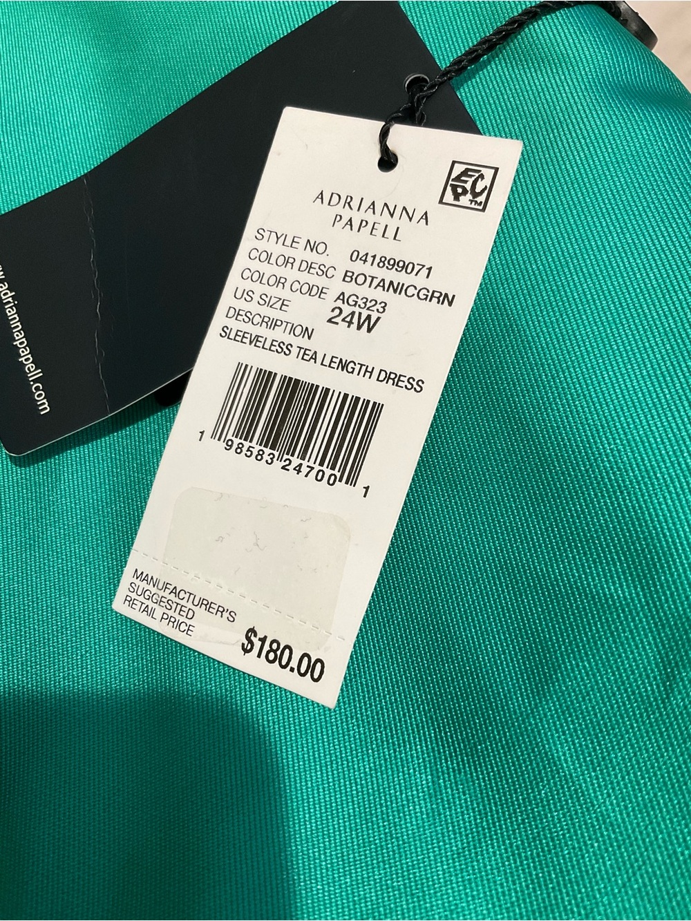 Adrianna Papell Girls' Teal Satin A-Line Party Dress - Picture 6 of 8